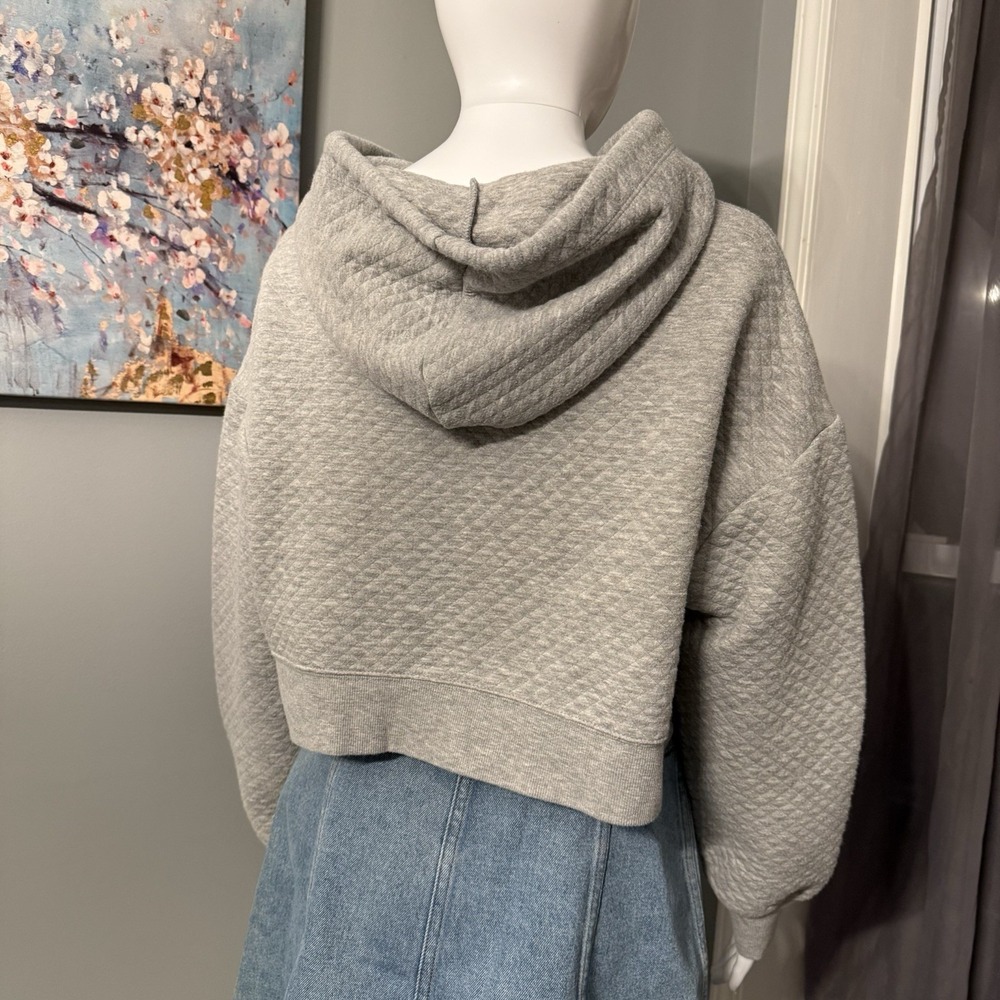 Streetcore College Prep Women's Cropped Hoodie Size M Gray Y2K Wild Fable - Picture 3 of 8